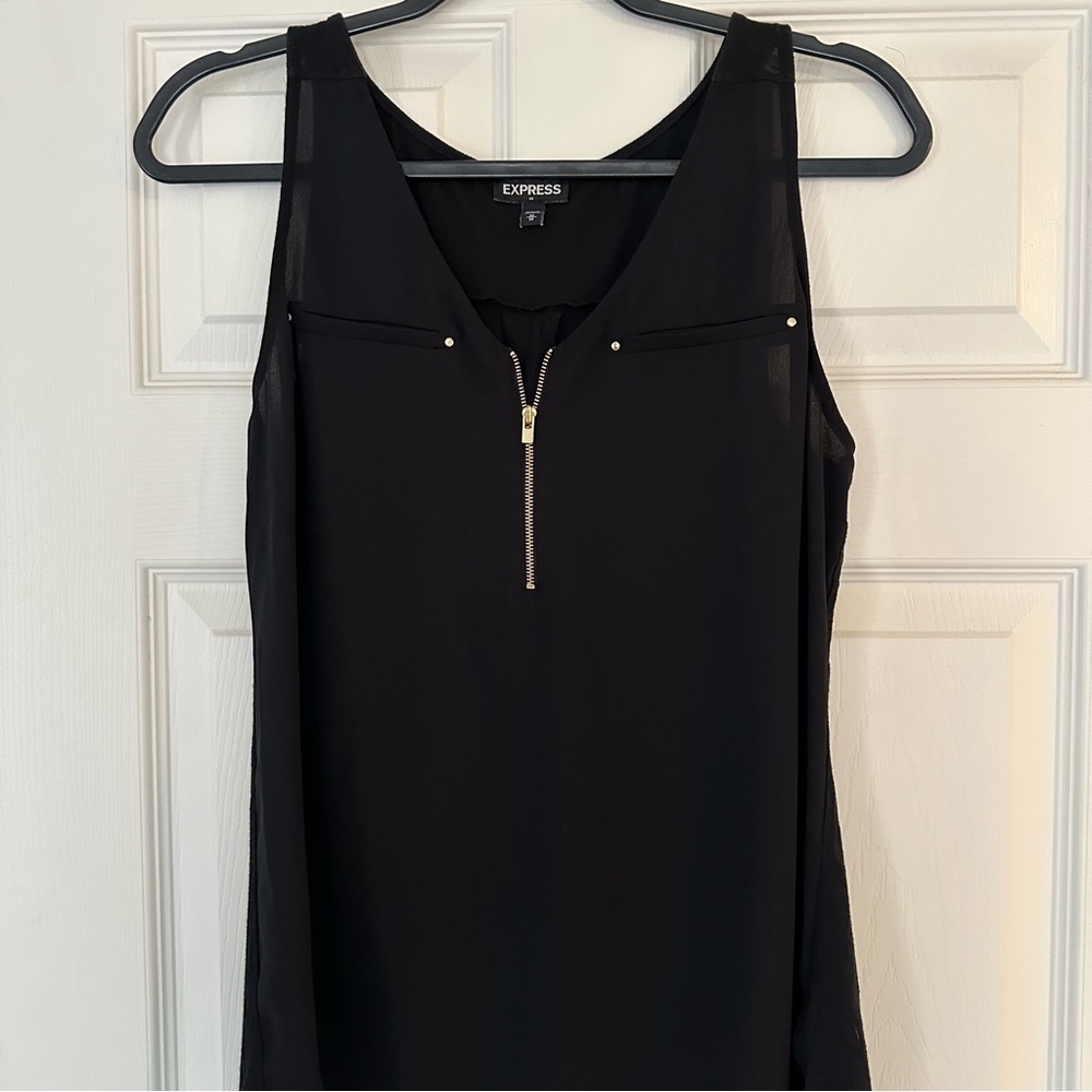 Express Black Sleeveless Top with Zipper